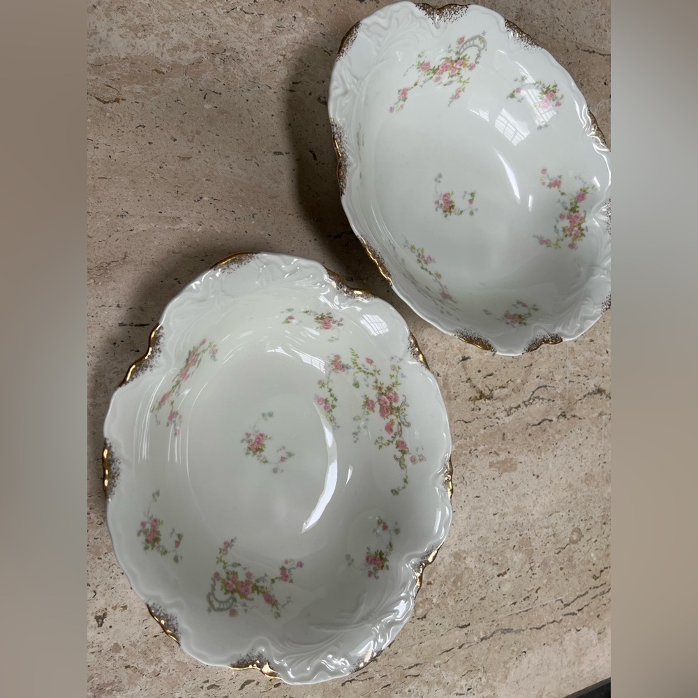 Old Abbey by Warwick 9.5" Oval Vegetable Bowl Sold Together (2 Bowls) USA 1949